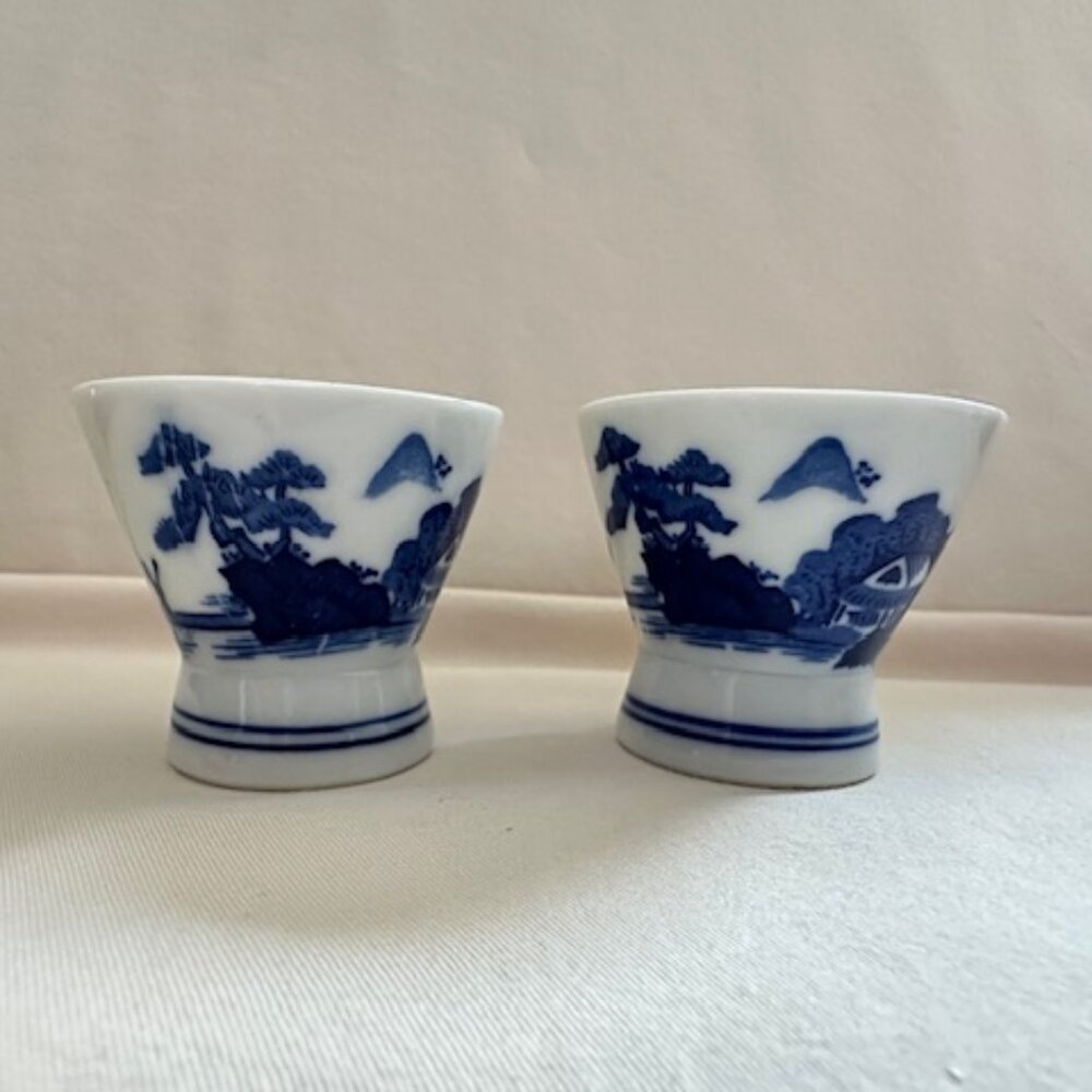 Set Two Porcelain Saki Cups